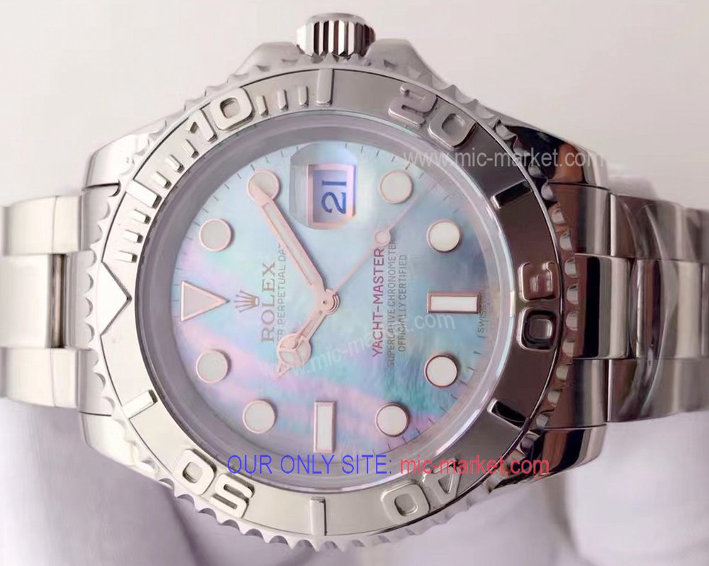 Copy Rolex Yachtmaster I Purple MOP Dial Watch SS 40mm Copy Rolex Yachtmaster I Purple MOP Dial Watch SS 40mm